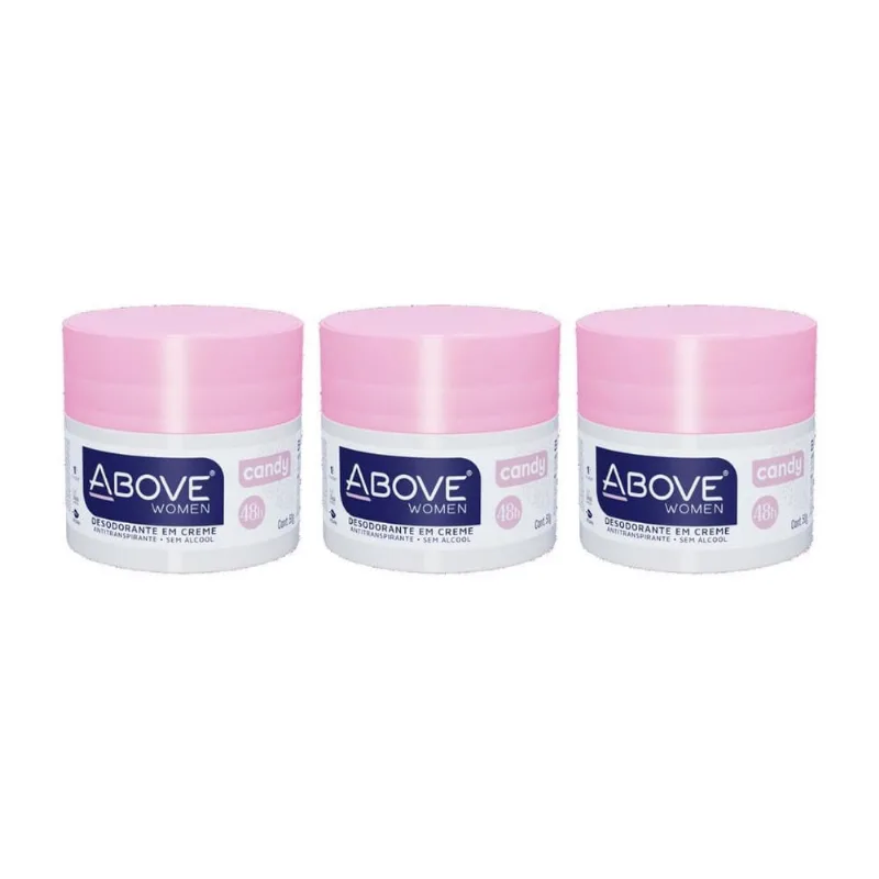 Desodorante Creme Above Candy 50G-Kit C/3Un