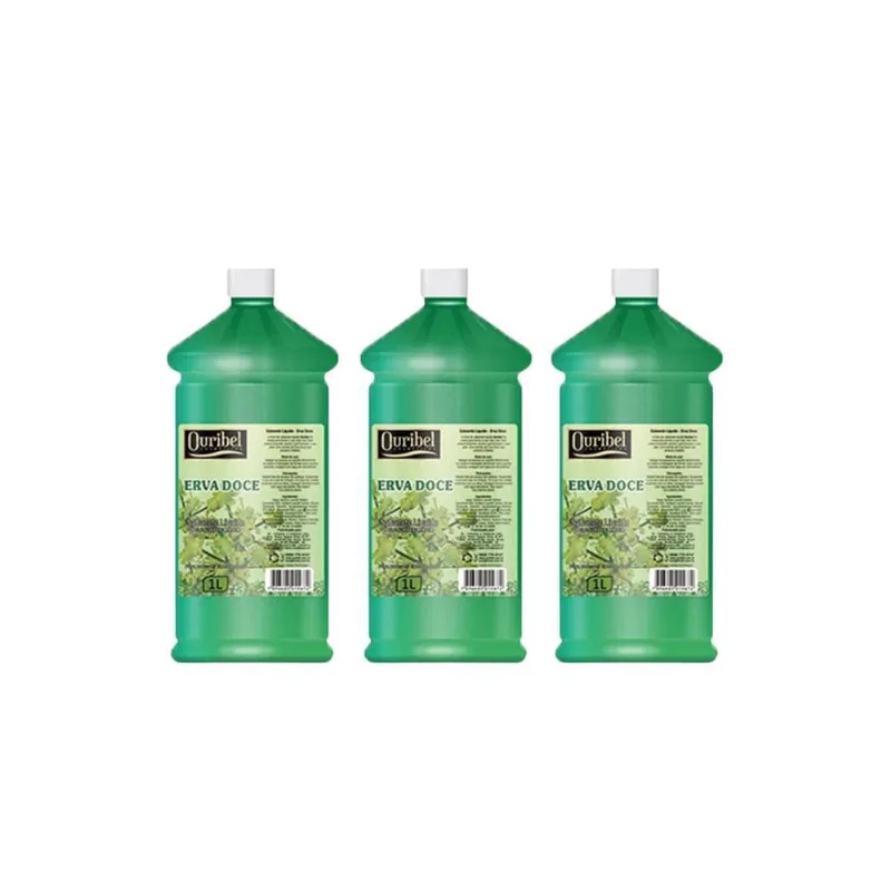 Sabonete Liquido Ouribel 1000Ml Erva Doce - Kit C/3Un