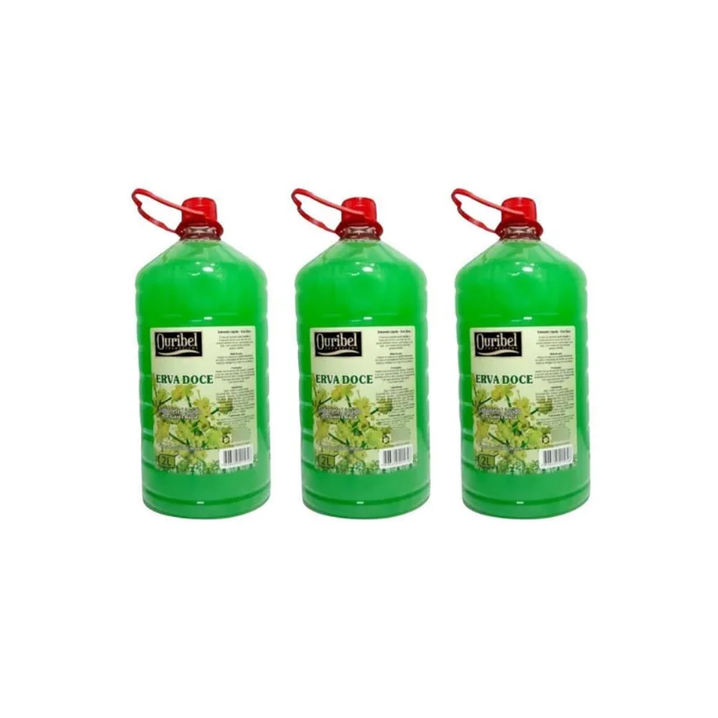 Sabonete Liquido Ouribel 2000Ml Erva Doce - Kit C/3Un
