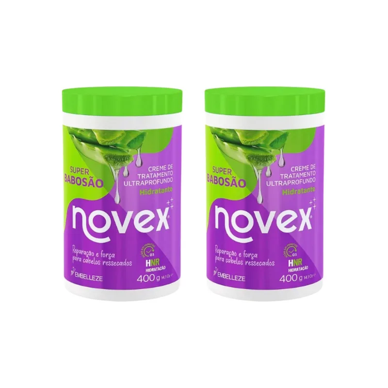 Creme de Tratamento Novex 400g Super Babosao - Kit c/ 2un