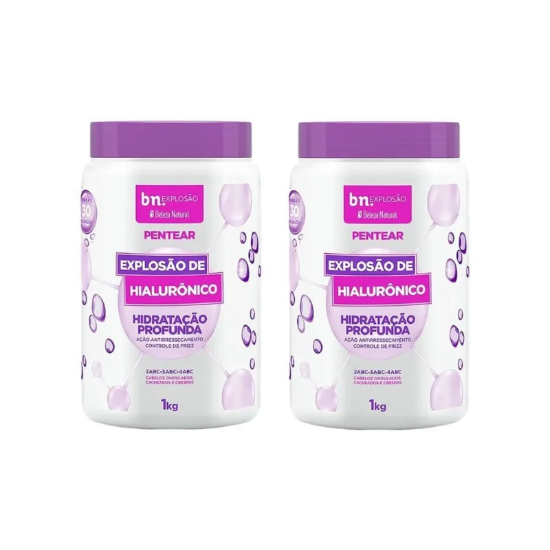 Creme Para Pentear Beleza Natural 1Kg Explosao Hialuro- 2Un