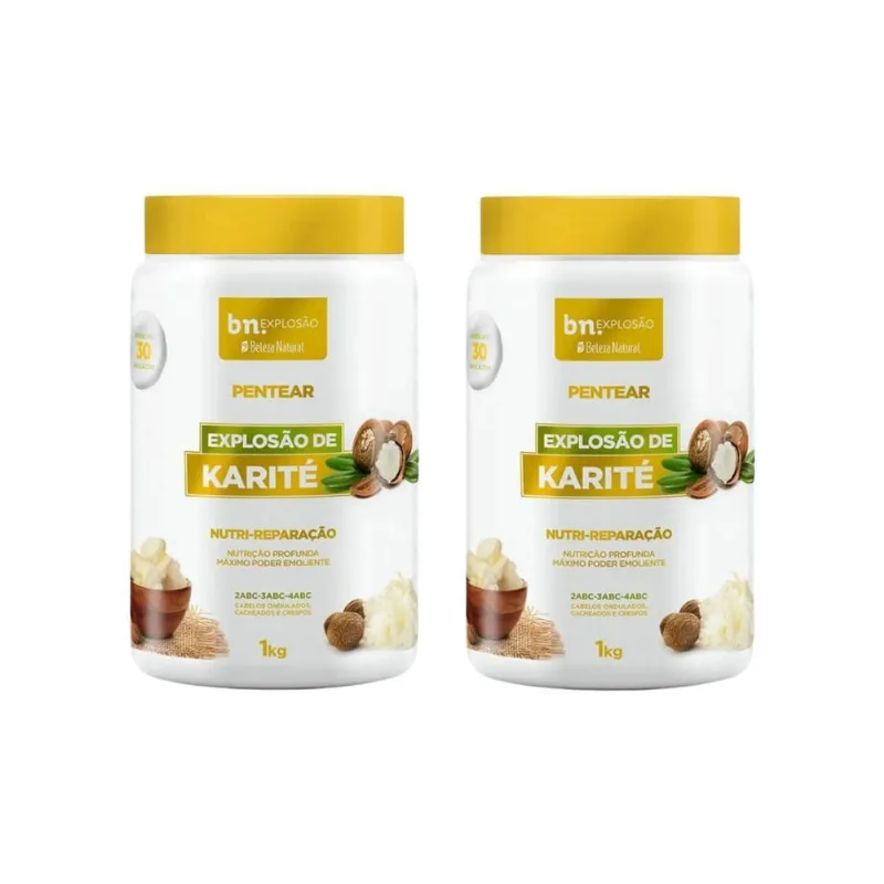 Creme Para Pentear Beleza Natural 1Kg Explosao Karite- 2Un