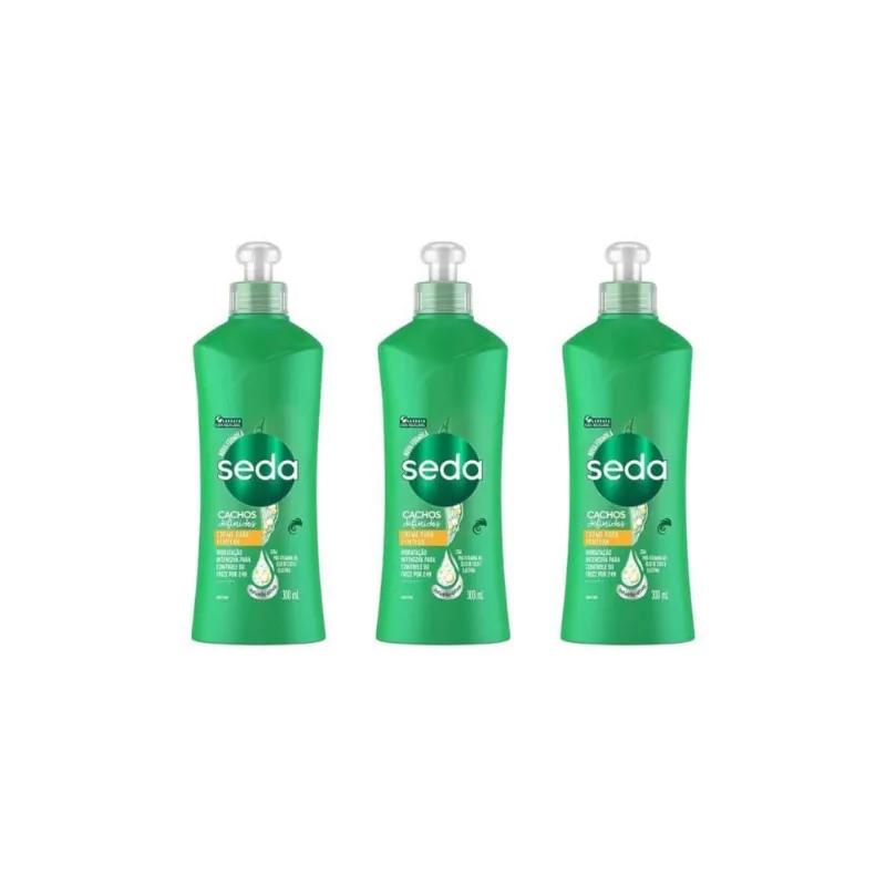 Creme Para Pentear Seda 300Ml Cachos Definidos-Kit C/3Un