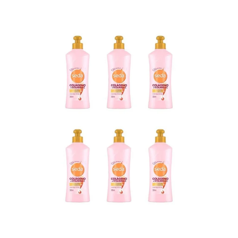 Creme Para Pentear Seda 300Ml Colageno + Vitamina C-Kit C/6Un