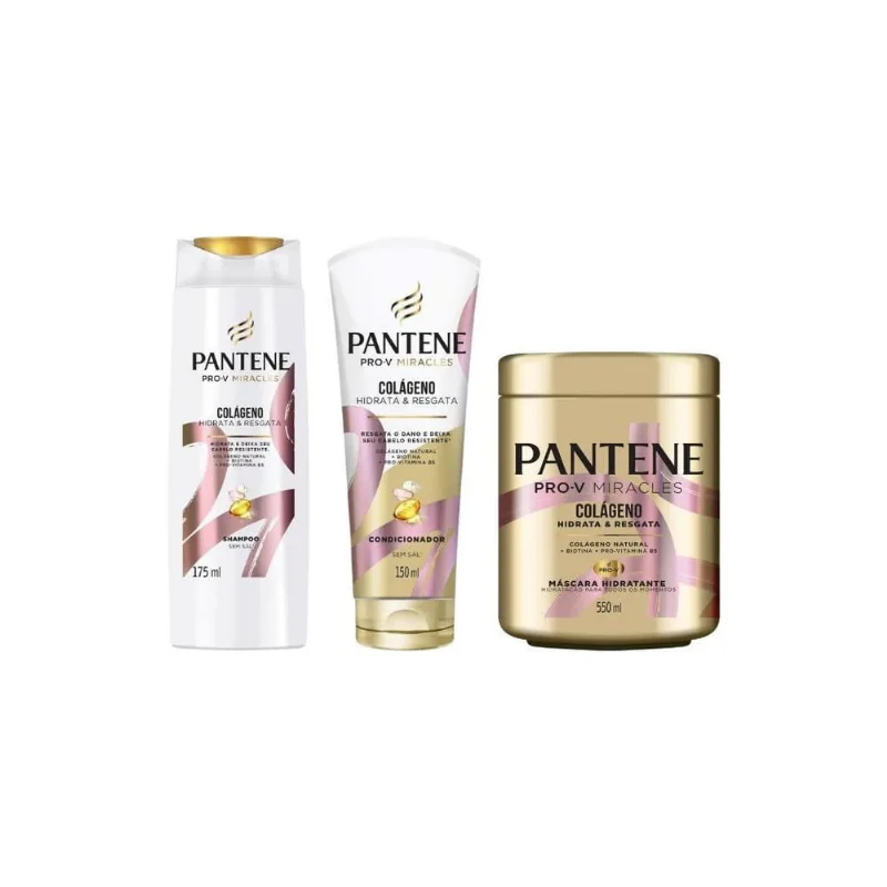 Kit Pante Colágeno Sh 175Ml + Cond 150Ml + Másc 550Ml-3 Itens