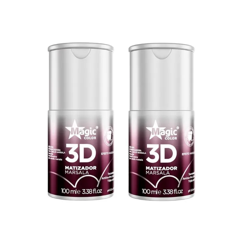 Matizador Gloss Magic Color 100Ml 3D Marsala - Kit Com 2Un