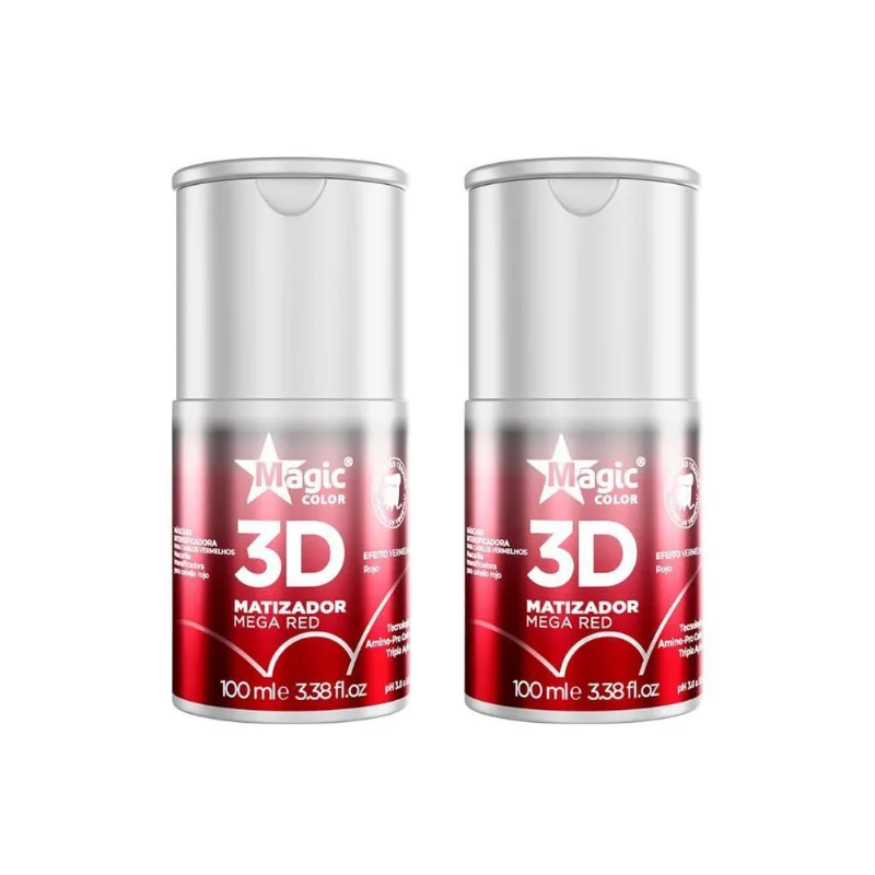 Matizador Gloss Magic Color 100Ml Mega Red - Kit Com 2Un
