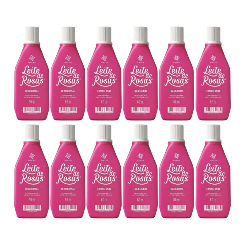 Leite de Rosas 60ml Tradicional - Kit c/ 12un
