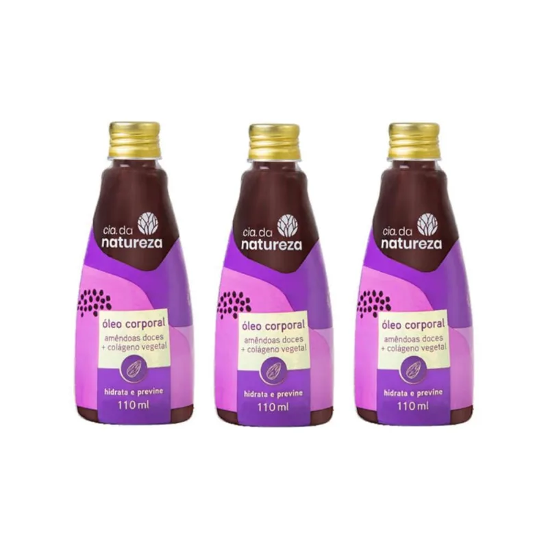 Oleo Corporal Cia Da Natureza Amendoas Colageno 110Ml - 3Un