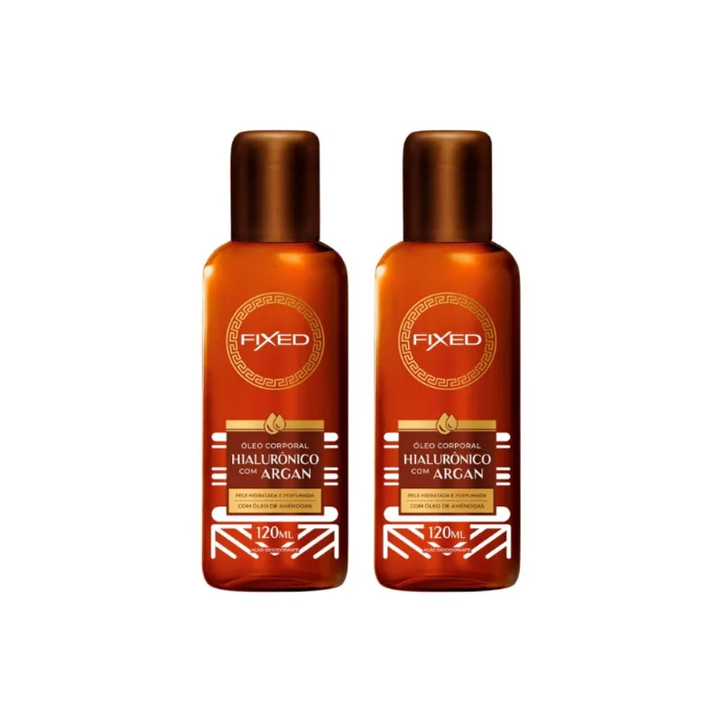 Oleo Fixed Corporal Hialuronico Com Argan 120ml - Kit c/ 2un