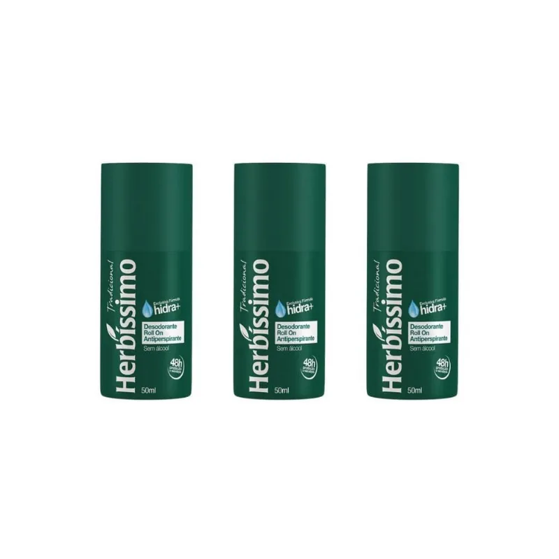 Desodorante Roll-On Herbíssimo Tradicional 50Ml - Kit 3Un