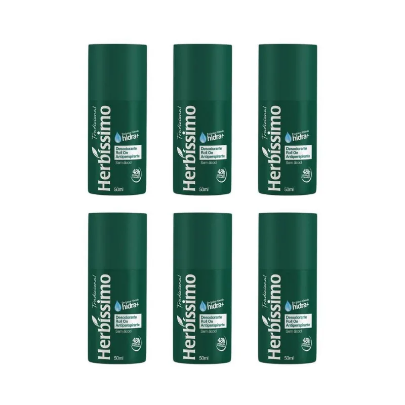 Desodorante Roll-On Herbíssimo Tradicional 50Ml - Kit 6Un