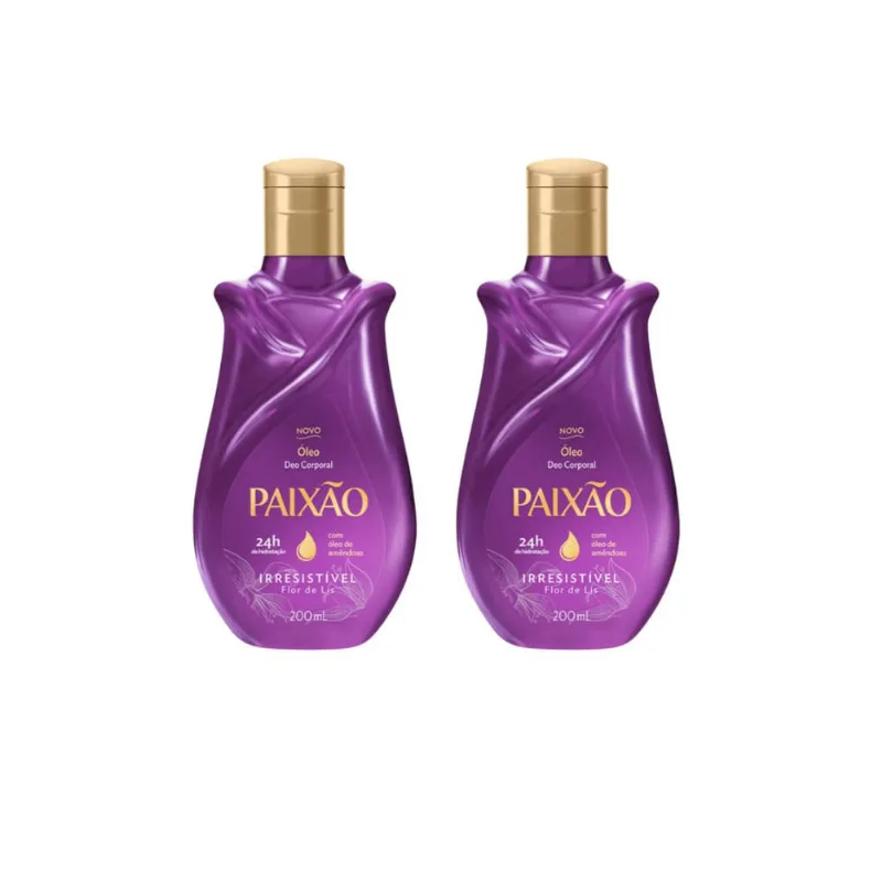 Oleo Corporal Paixao 200ml Irresistivel Flor de Lis-Kit 2un