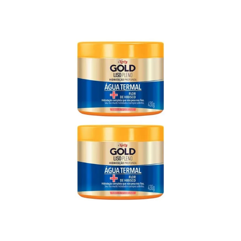 Creme De Tratamento Niely Gold 430G Liso Pleno - Kit Com 2Un