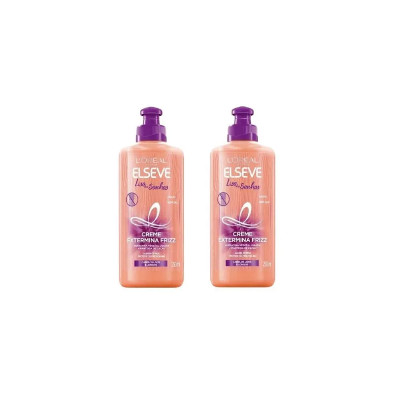 Creme Para Pentear Elseve 250Ml Liso Dos Sonhos - Kit C/2Un