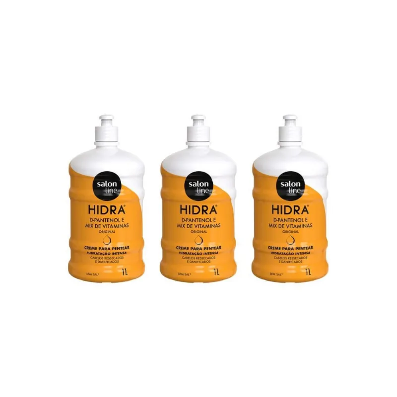 Creme Para Pentear Salon Line 1 Lt Hidra Kit Com 3Un