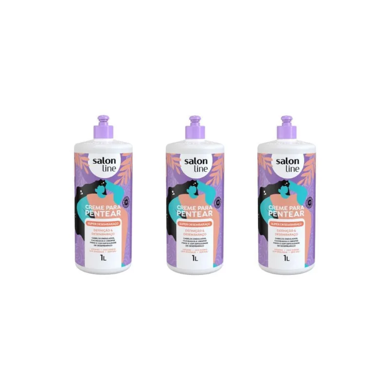 Creme Para Pentear Salon Line 1 Lt Super Desembaraço - 3Un
