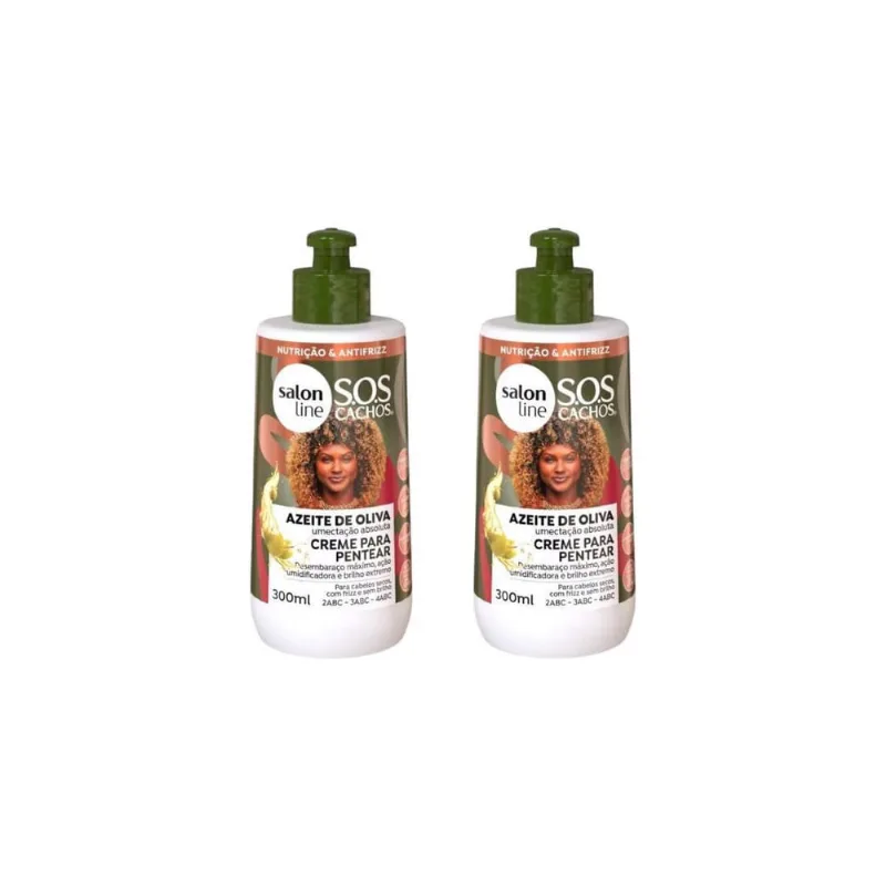 Creme Pentear Salon Line 300Ml Sos Cachos Azeite Oliva - 2Un