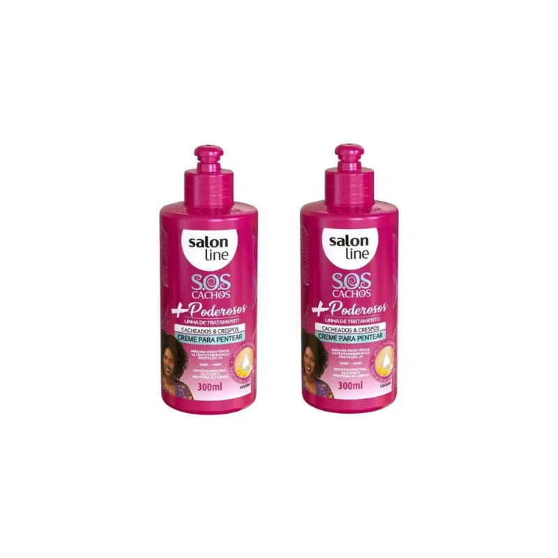 Creme Pentear Salon Line 300Ml Sos Cachos Poder Crespos- 2Un