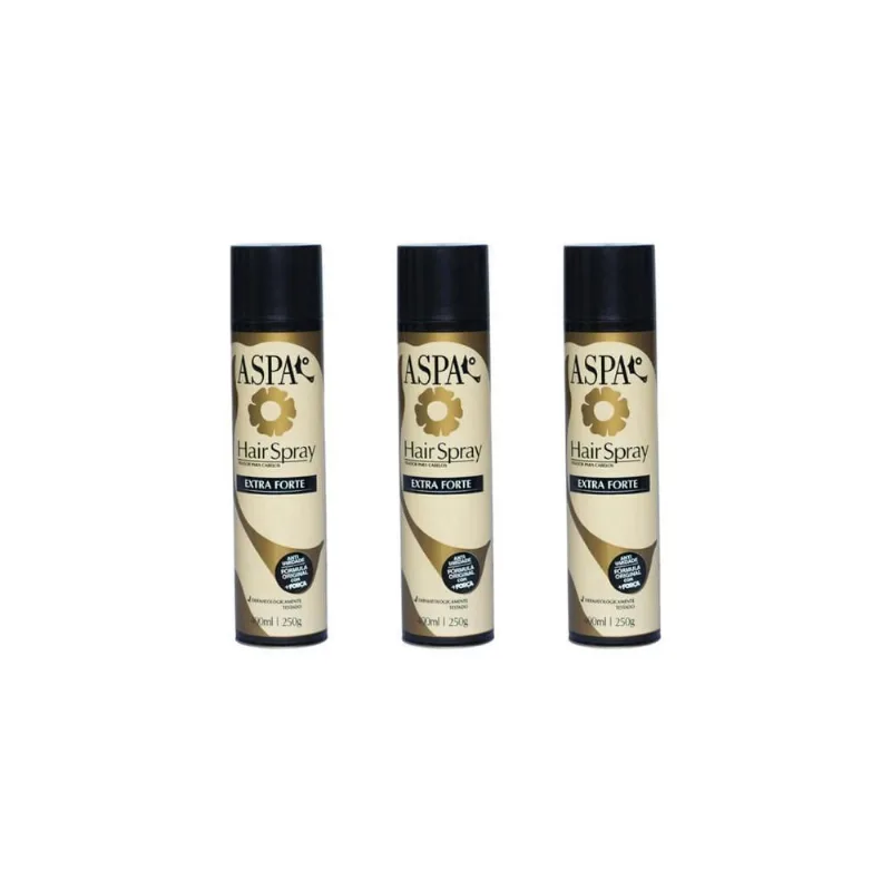 Hair Spray Fixador Aspa Extra Forte 400Ml-Kit C/3Un