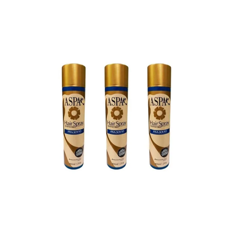 Hair Spray Fixador Aspa Fixa Solto 400Ml-Kit C/3Un