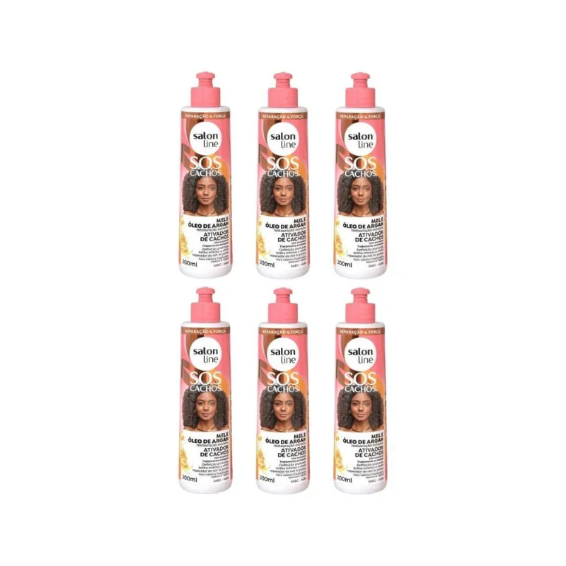 Ativador De Cachos Salon Line 300Ml Mel E Óleo Árgan - 6Un