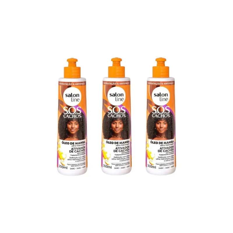 Ativador De Cachos Salon Line 300Ml Oleo De Manga- Kit C/3Un
