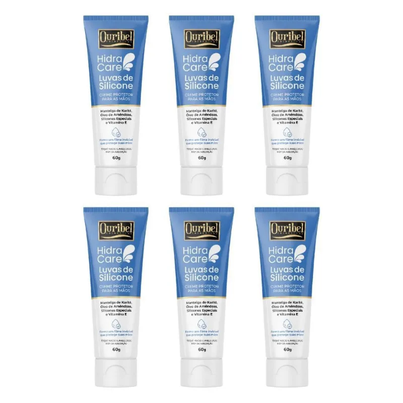 Creme Para Maos Ouribel Luva De Silicone 60G - Kit Com 6Un