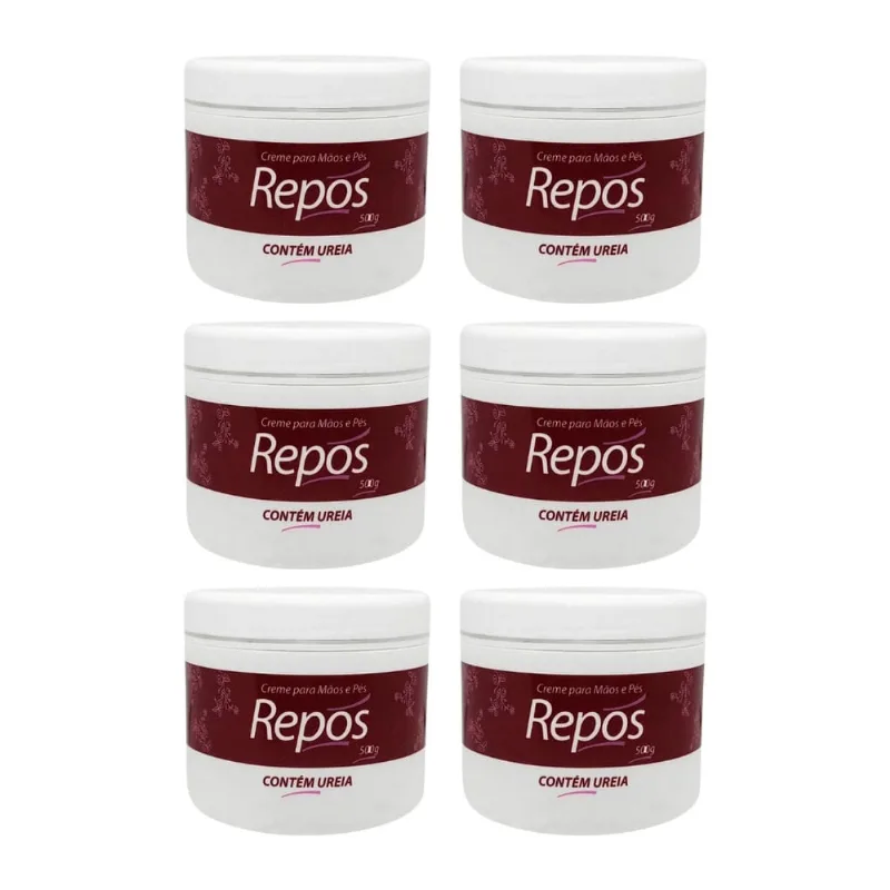 Repos Creme Ureia Maos e Pes 500g - Kit c/ 6un