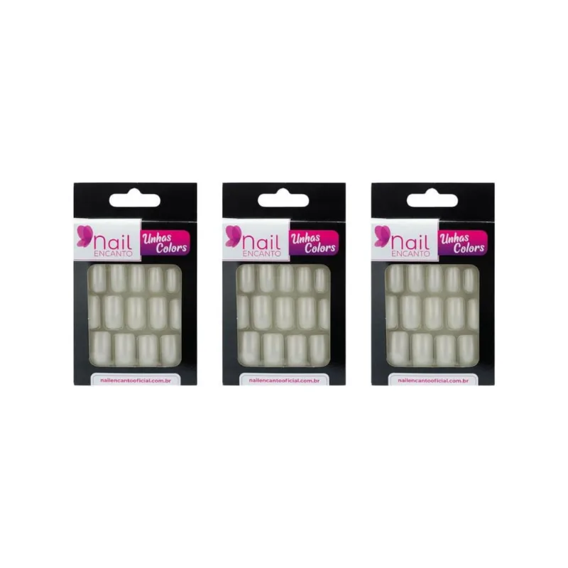 Unhas Postiças Nil Encanto Colors Longa Perola Com 24Un- 3Un