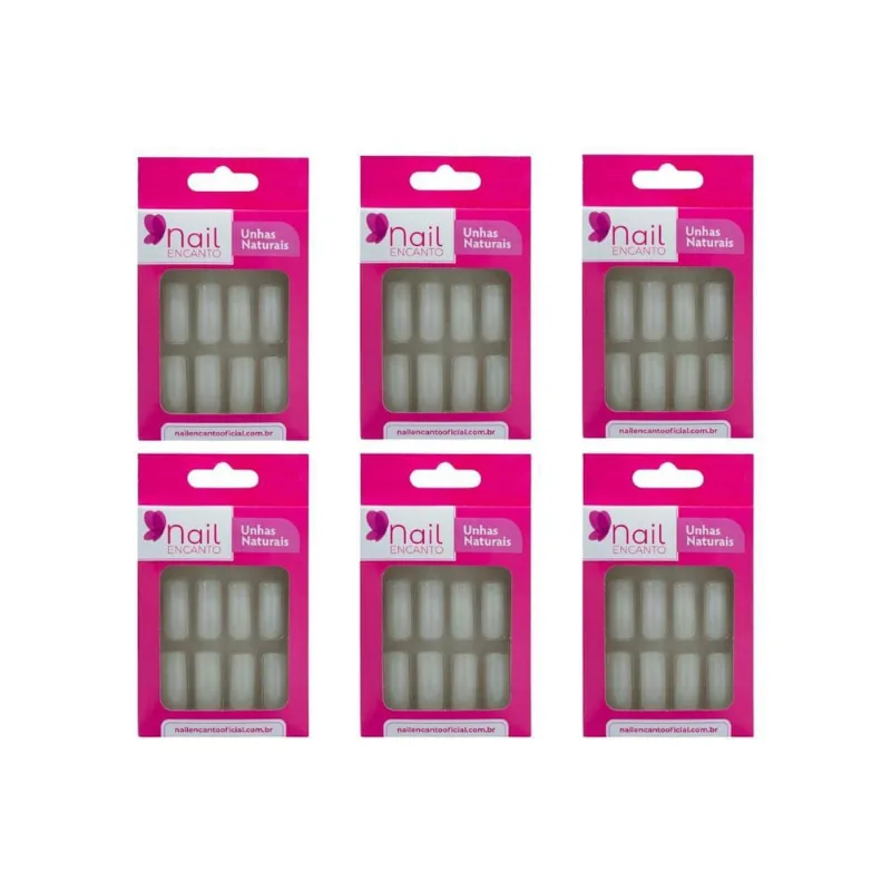 Unhas Postiças Nil Encanto Com 24Un Quadrada Longa - 6Un