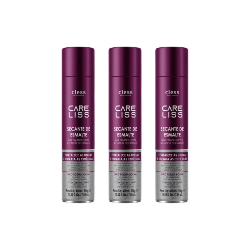 Secante De Esmalte Care Liss Oleo De Cravo 400Ml - Kit C/3Un