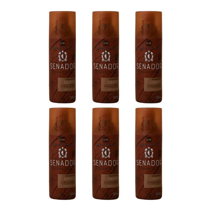 Desodorante Spray Senador Country 90Ml - Kit Com 6Un