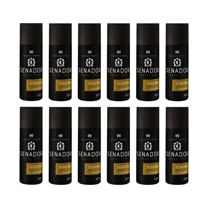 Desodorante Spray Senador Seduction 90ml - Kit c/ 12un