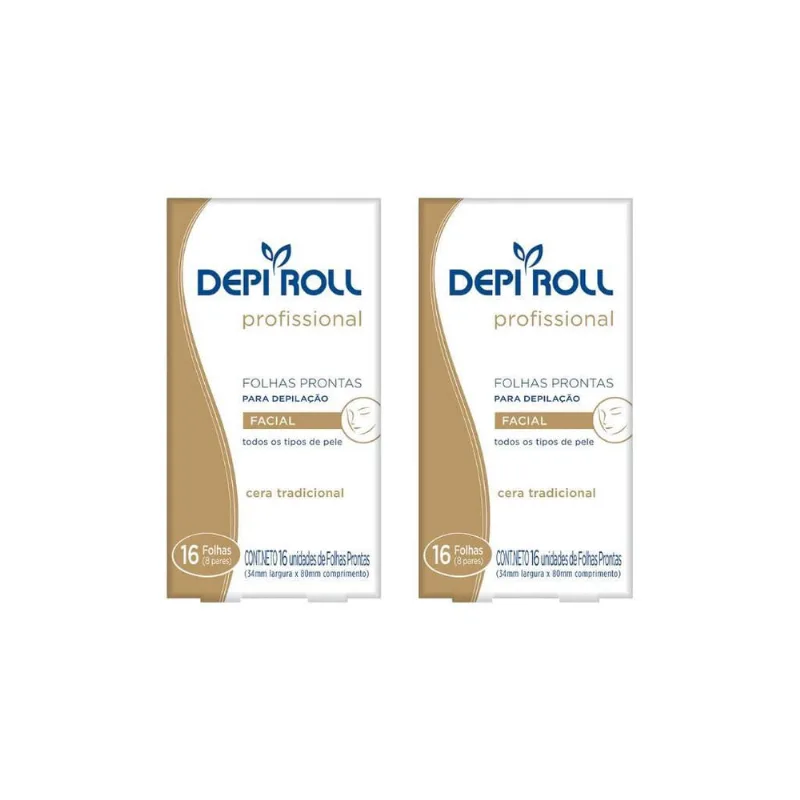 Depilatorio Depiroll Folha Facial Com 16 Tradicional - 2Un