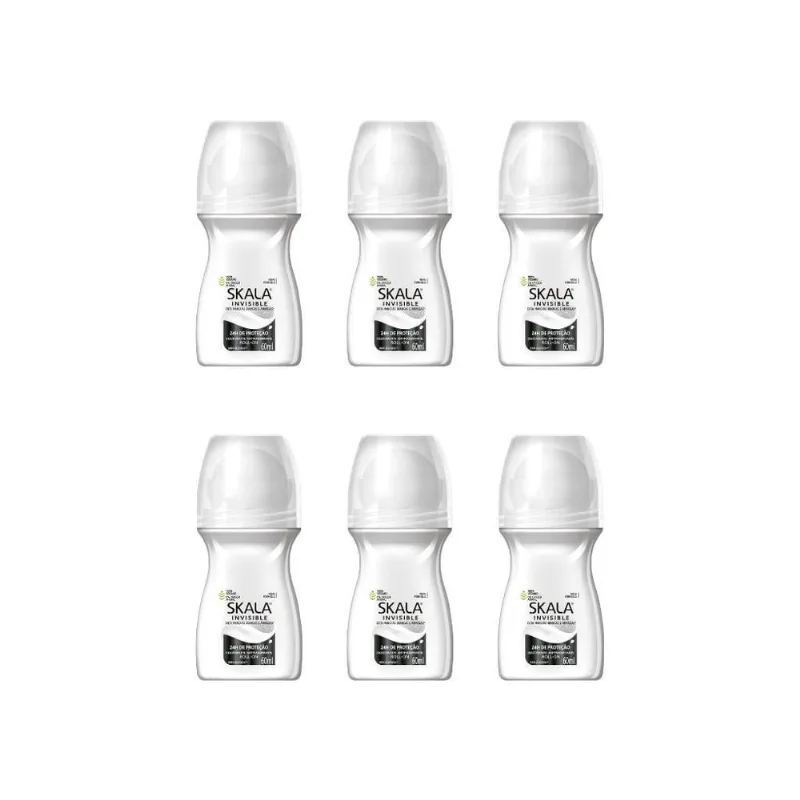 Desodorante Roll-On Skala 60Ml Invisible-Kit C/6Un
