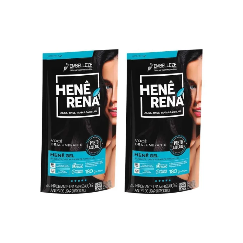 Hene Rena 180G Preto Azulado - Kit Com 2Un