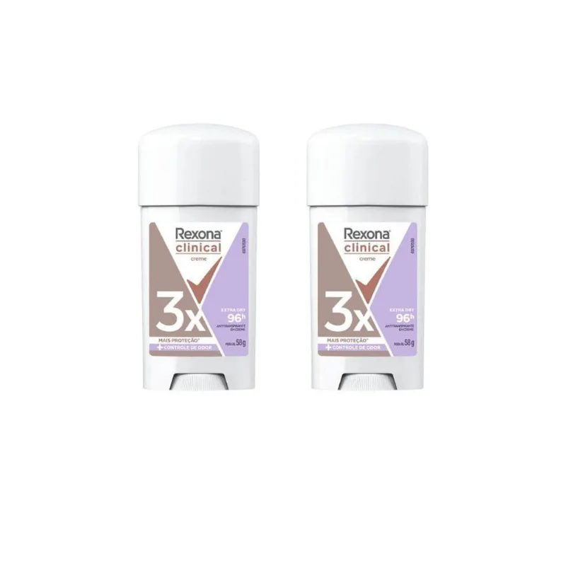 Desodorante Rexona Creme Clinical 58G Fem Extra Dry - 2Un