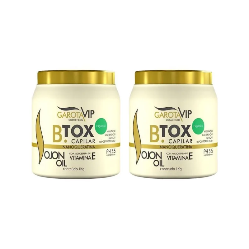 Botox Garota Vip B. Tox Capilar Organico 1000G - Kit Com 2Un