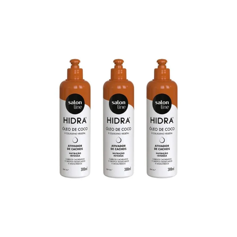Ativador De Cachos Hidra Salon Line 300Ml - 3Un