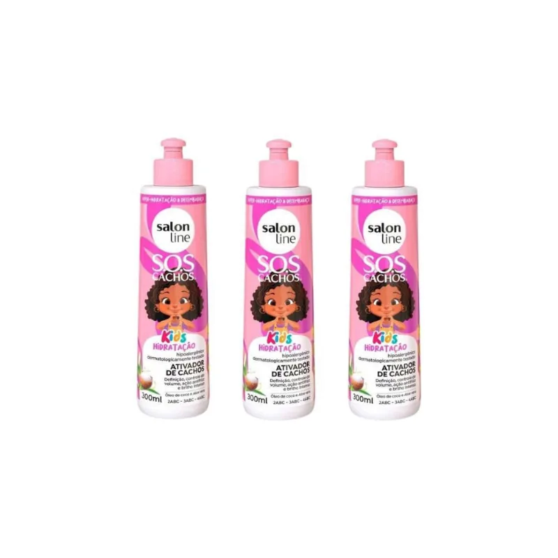 Ativador De Cachos Salon Line 300Ml Kids - Kit C/3Un