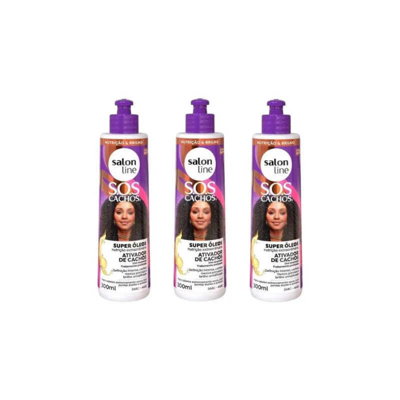 Ativador De Cachos Salon Line 300Ml Nutritivo - Kit C/3Un