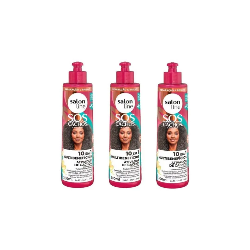Ativador De Cachos Salon Line 300Ml Sos + Poderosos-Kit C/3Un
