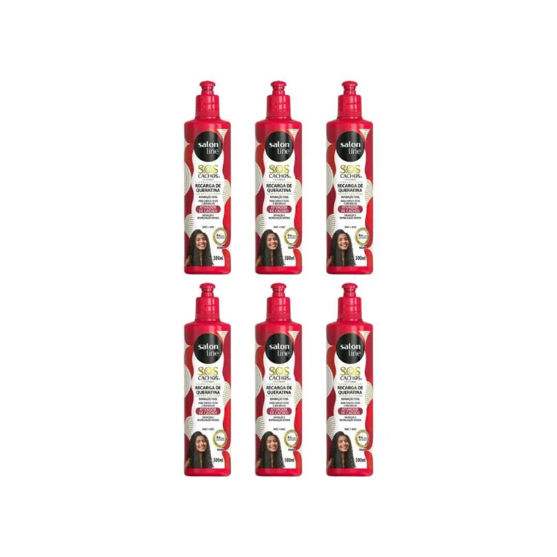 Ativador De Cachos Salon Line Sos Recar Queratina 300Ml- 6Un