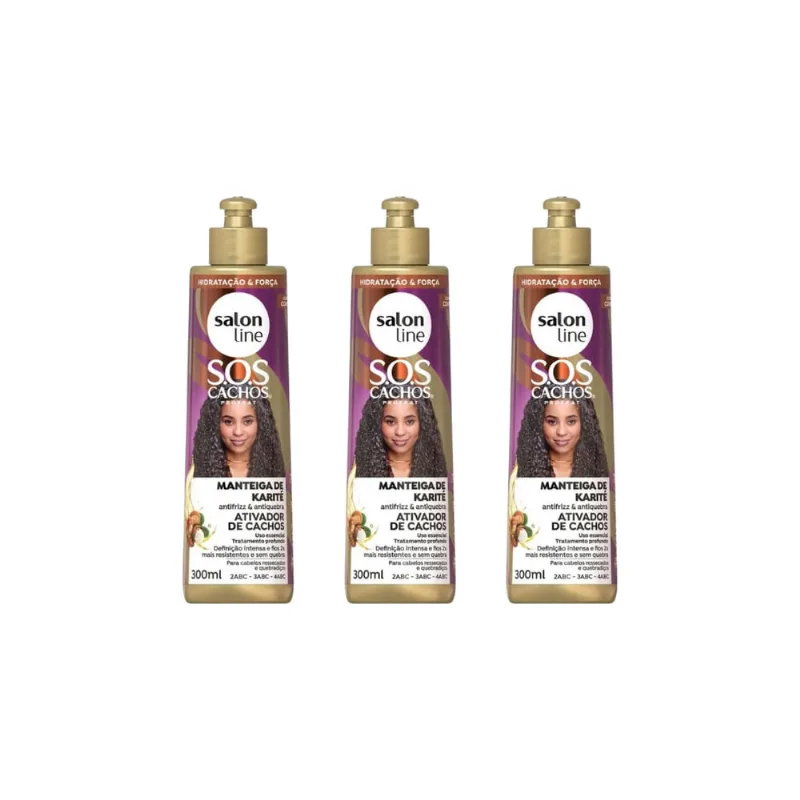 Ativador Cachos Salon Line 300ml Sos Cachos Mant Karite- 3un