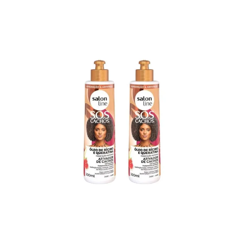 Ativador Cachos Salon Line 300Ml Sos Ricino E Queratina- 2Un