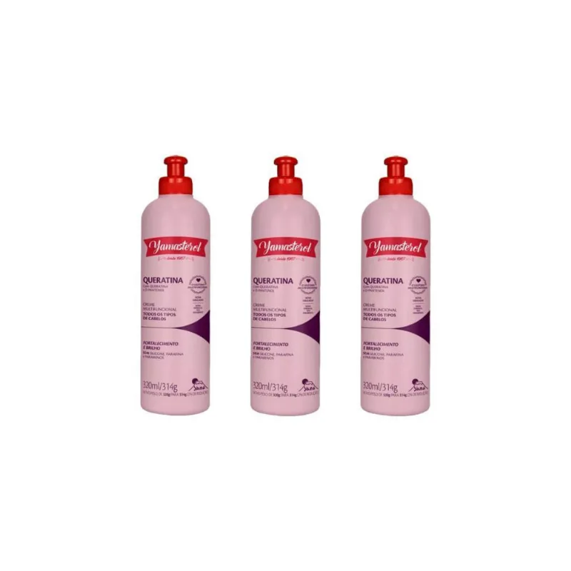 Creme Para Pentear Yamasterol Queratina 320G - Kit Com 3Un