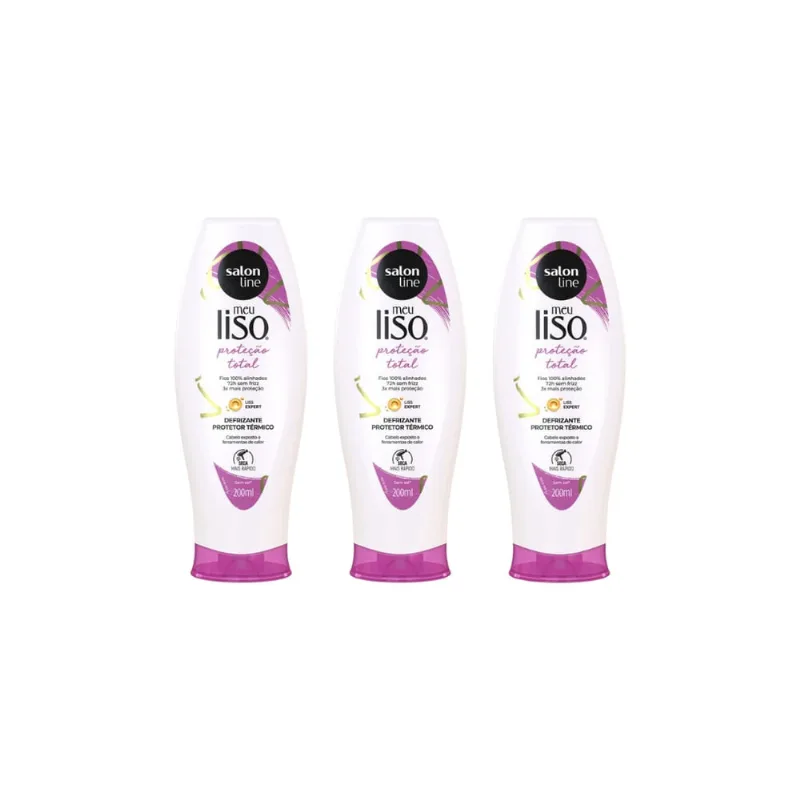 Defrizante Salon Line Meu Liso Protecao Total 200ml - 3un