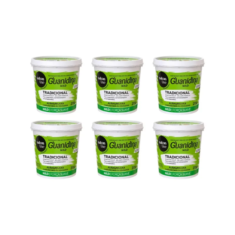 Relaxante Salon Line Guanidina Mild 215g-Kit C/6un