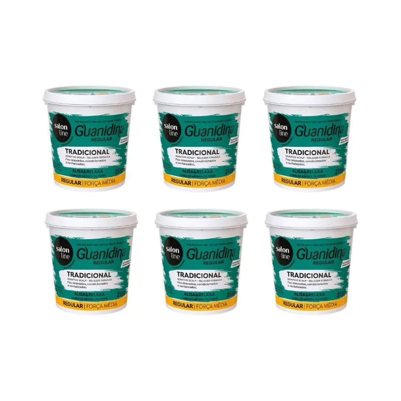 Relaxante Salon Line Guanidina Regular Verde 218G- Kit C/6Un